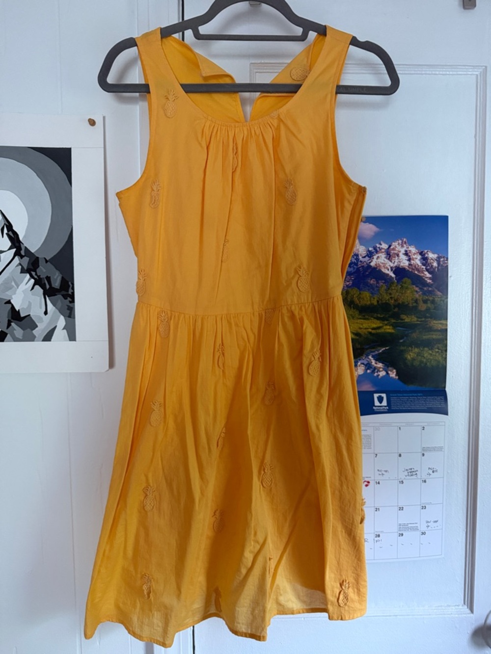 J. Crew Yellow Pineapple Mini Dress
